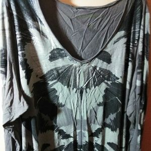 Grey and black long sleeve shirt